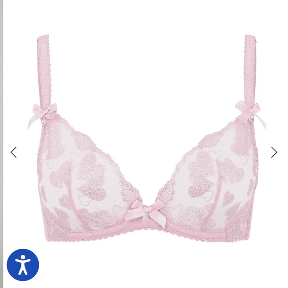 Agent Provocateur Pink Milena Plunge Lace Sheer Underwire Bra- NWT - Picture 2 of 11